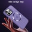 Vaku ® Apple iPhone 15 Pro Rime Frosted Magnetic Magpro Translucent Camera Protector Case with Built-in Stash Stand Back Cover