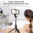 Eller Sante ® Aluminum Extendable Selfie Stick Tripod with wireless Bluetooth Remote Compatible with iPhone 12/12Pro/ Max/11 Pro/11 -Black
