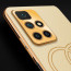 Vaku ® Xiaomi Redmi 10 Prime Skylar Leather Pattern Gold Electroplated Soft TPU Back Cover