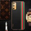 Vaku ® Samsung Galaxy S20 FE Felix Line Leather Stitched Gold Electroplated Soft TPU Back Cover