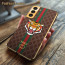 Vaku ® Samsung Galaxy S21 FE Lynx Leather Stitched Gold Electroplated Soft TPU Back Cover