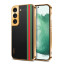 Vaku ® Samsung Galaxy S22 Felix Line Leather Stitched Gold Electroplated Soft TPU Back Cover Case