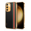 Vaku ® Samsung Galaxy S23 Felix Line Leather Stitched Gold Electroplated Soft TPU Back Cover Case