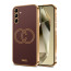 Vaku ® Samsung Galaxy S24 Plus Skylar Leather Pattern Gold Electroplated Soft TPU Back Cover