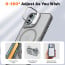 Vaku Luxos ® Apple iPhone 16 Plus Therox Certified Mag-Safe Translucent Cover with Stand Holder Camera Screen Protector Shockproof Protective Back cover