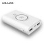 USAMS ® Wire-less Charging PowerBank ABS Body With High Power 8,000 mAh Dual-USB Output Power Bank