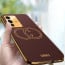 Vaku ® Vivo V23 5G Skylar Leather Pattern Gold Electroplated Soft TPU Back Cover