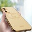 Vaku ® Vivo Y75 4G Skylar Leather Pattern Gold Electroplated Soft TPU Back Cover