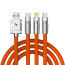 Vaku Luxos ® 3-in-1 Fast Charging Data Sync Cable 120W Durable Silicone Cable With Lightning, C-Type, Micro USB Ports