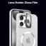 Vaku ® Apple iPhone 15 Pro Max Rime Frosted Magnetic Magpro Translucent Camera Protector Case with Built-in Stash Stand Back Cover