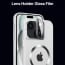 Vaku ® Apple iPhone 15 Rime Frosted Magnetic Magpro Translucent Camera Protector Case with Built-in Stash Stand Back Cover
