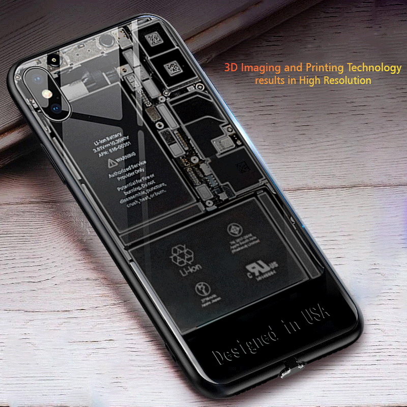 VAKU ® Apple iPhone X  X-RAY Apple Circuit LED Glowing Phone Case