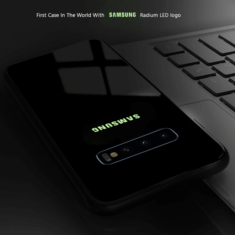 VAKU ® Samsung Galaxy S10 Radium GLOW Light Illuminated SAMSUNG Logo 3D Designer Case Back Cover