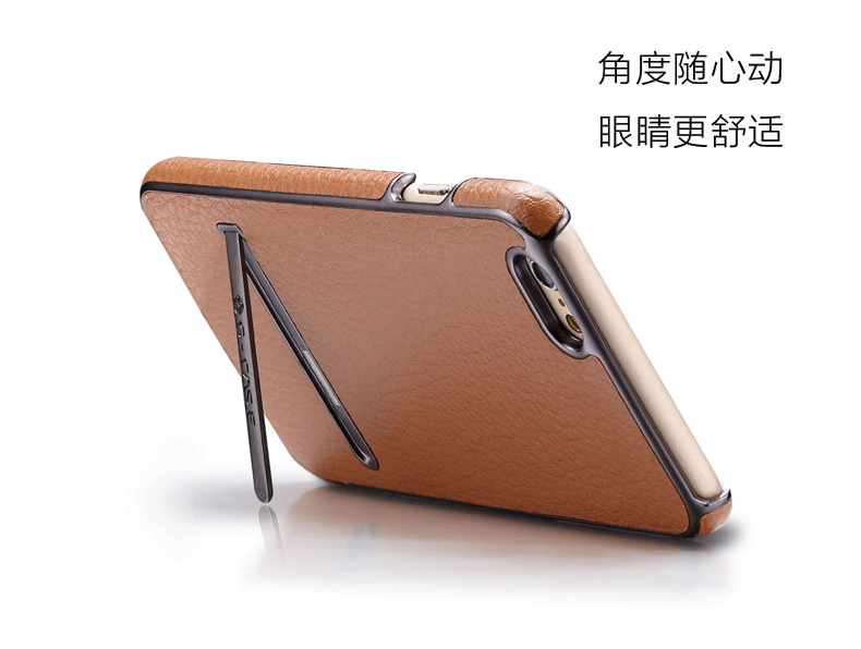 G-Case ® Apple iPhone 6 / 6S Ultra-thin Leather with Electroplating + Inbuilt Click Metal Stand Back Cover
