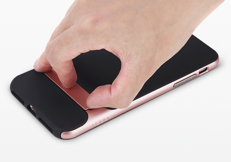Rock ® Apple iPhone 7 Plus / 8 Plus Royle Case Ultra-thin Dual Metal + inbuilt Stand Soft / Silicon Case