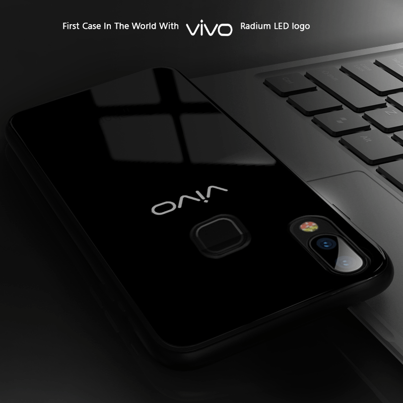 VAKU ® Vivo Y93 Radium Glow Light Illuminated VIVO Logo 3D Designer Case Back Cover