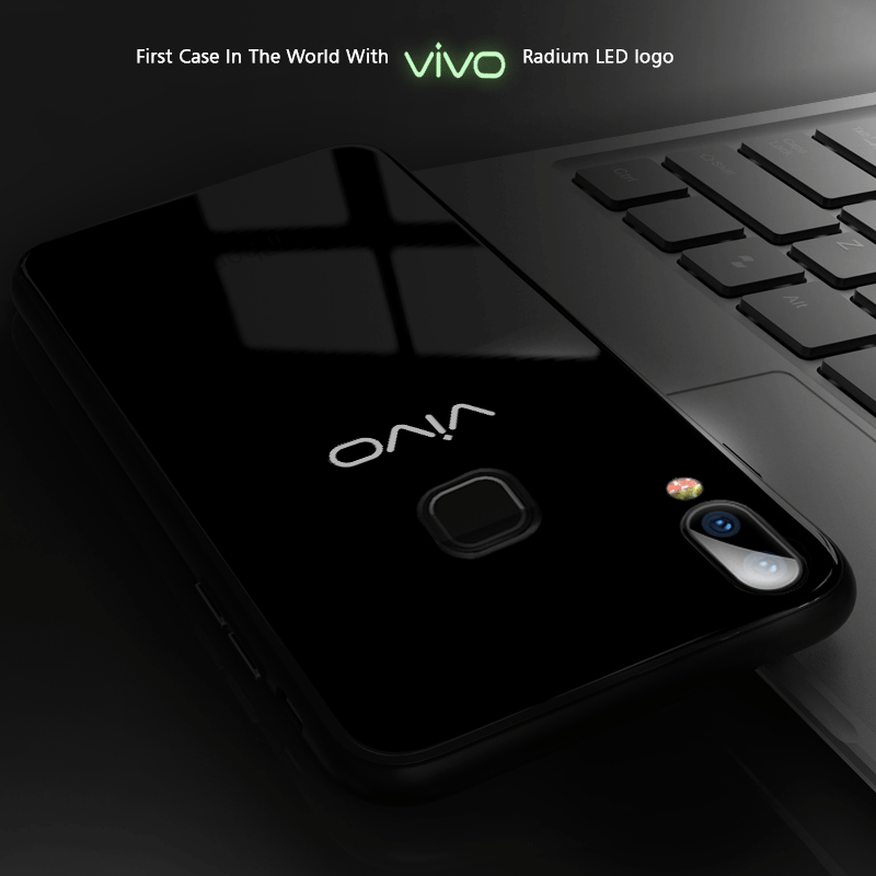 VAKU ® Vivo V9 Radium Glow Light Illuminated VIVO Logo 3D Designer Case Back Cover
