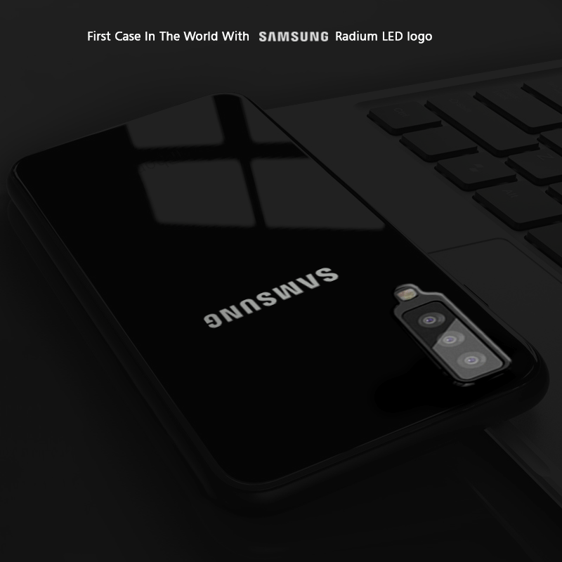VAKU ® Samsung Galaxy A7 (2018) Radium Glow Light Illuminated SAMSUNG Logo 3D Designer Case Back Cover