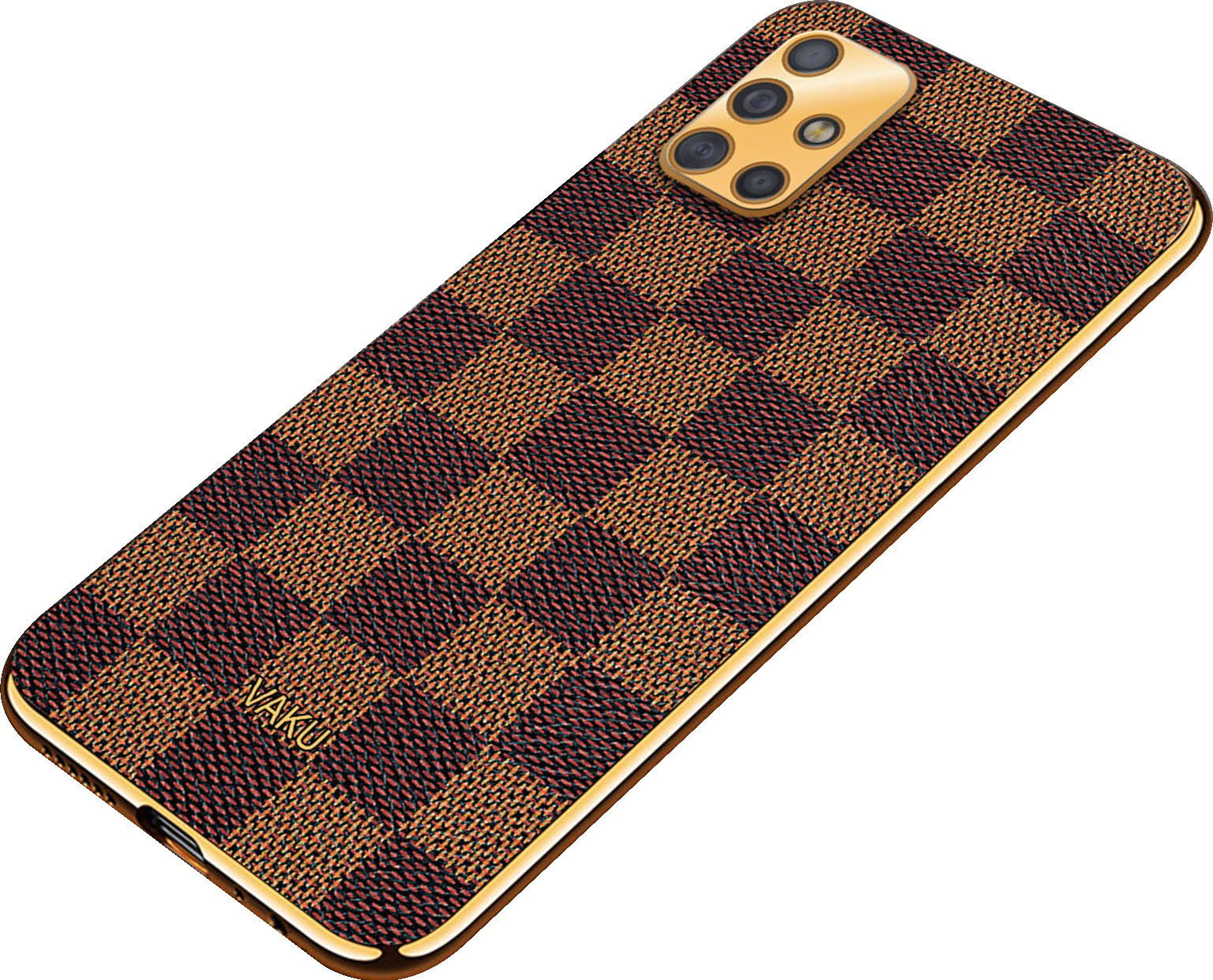 Vaku ® Samsung Galaxy M51 Cheron Series Leather Stitched Gold