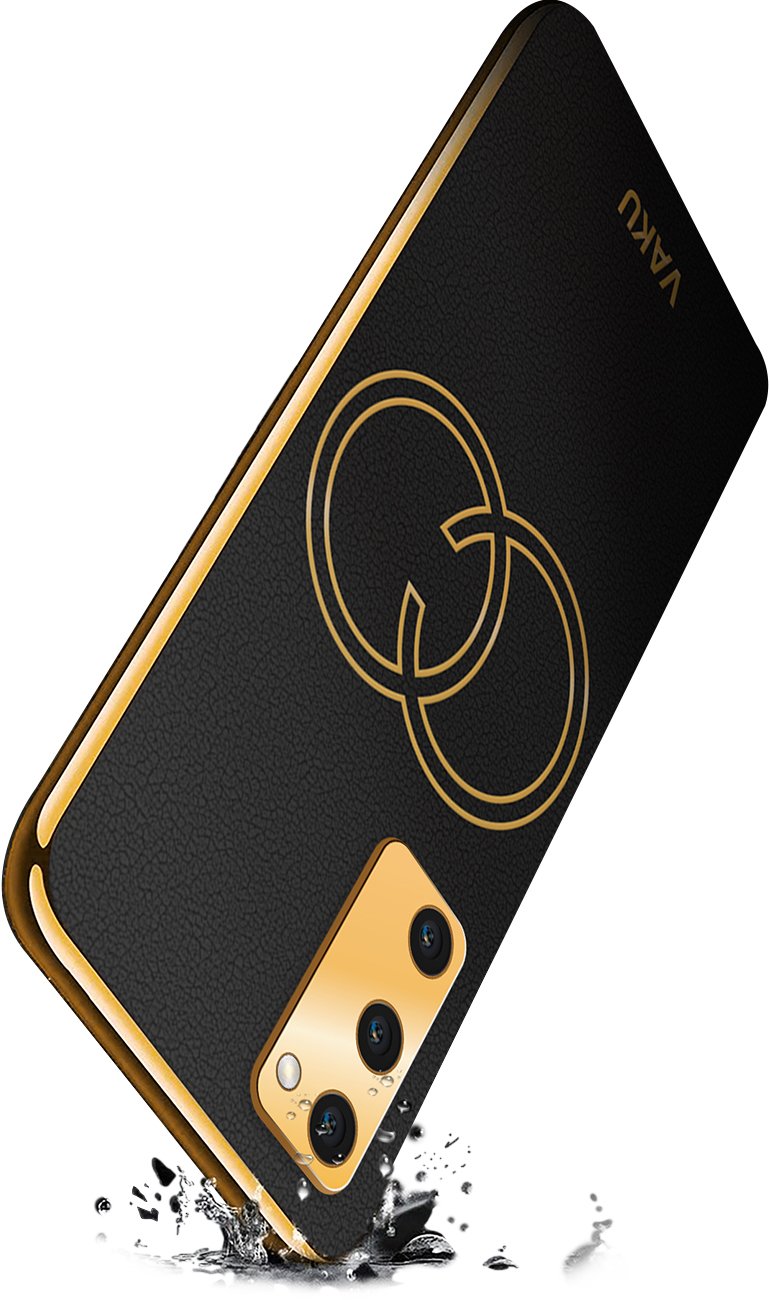 Vaku ® Samsung Galaxy S20 FE Cheron Series Leather Stitched Gold Elect –