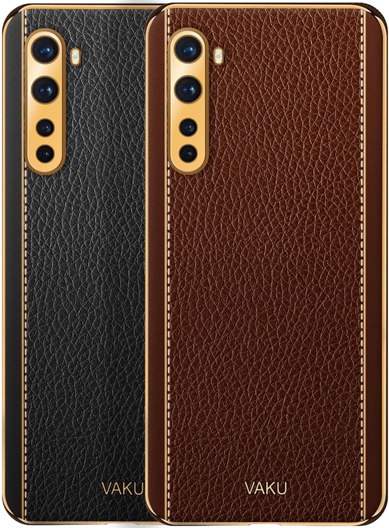 Vaku ® OnePlus Nord 2 Cheron Leather Electroplated Soft TPU Back