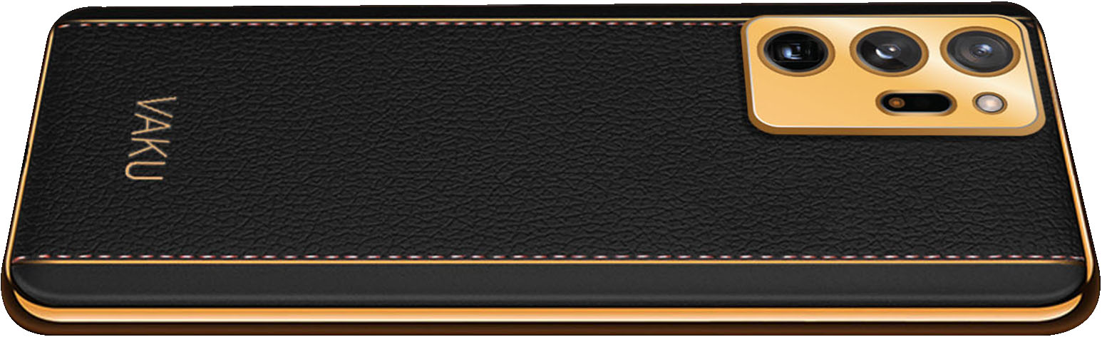 Vaku ® Samsung Galaxy Note 20 Ultra Cheron Series Leather Stitched Gol –