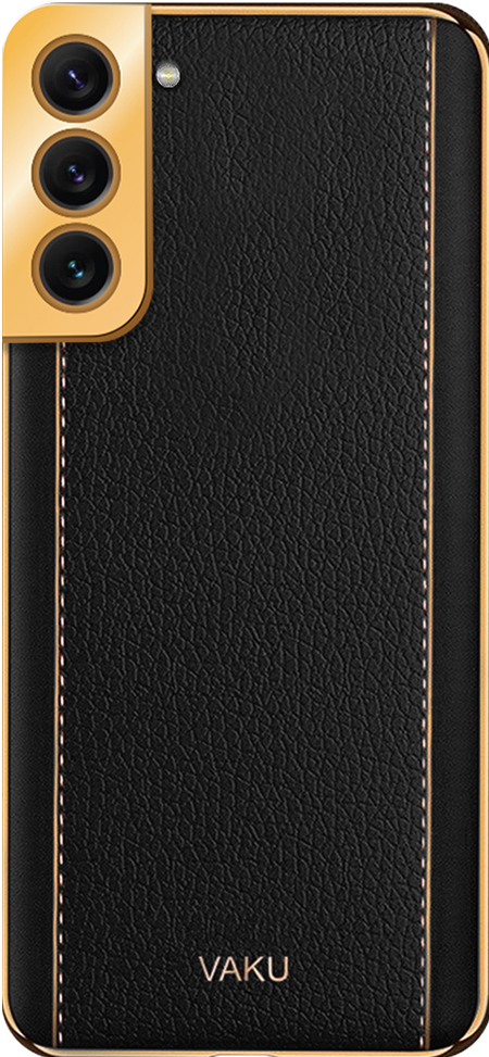 Vaku ® Samsung Galaxy S22 Plus Cheron Leather Electroplated Soft TPU B –