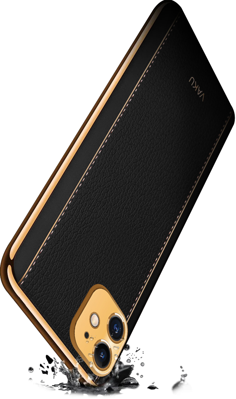 Vaku ® Apple iPhone 11 Cheron Leather Electroplated Soft TPU Back