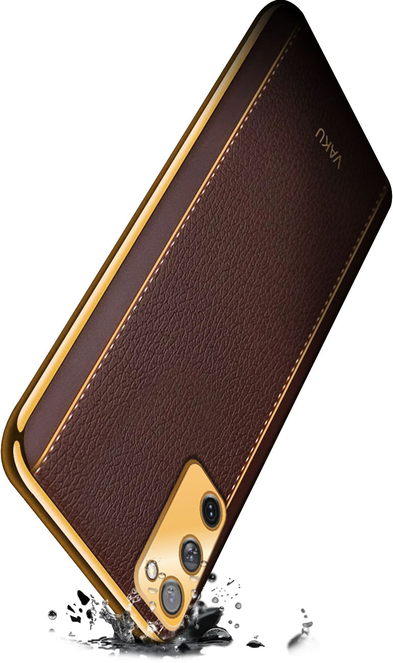 Vaku ® Samsung Galaxy S20 FE Cheron Series Leather Stitched Gold Elect –