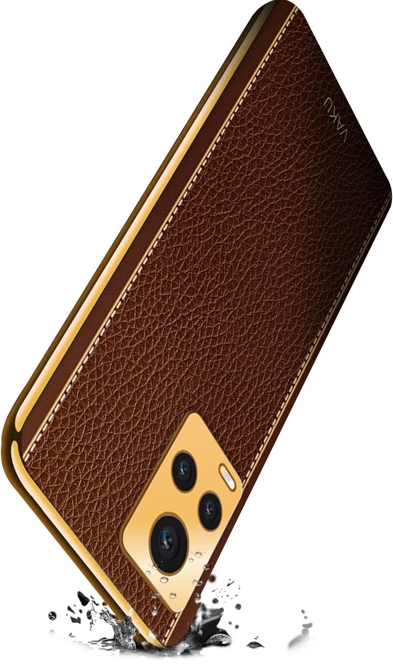 Vaku ® Vivo V20 Cheron Leather Electroplated Soft TPU Back Cover